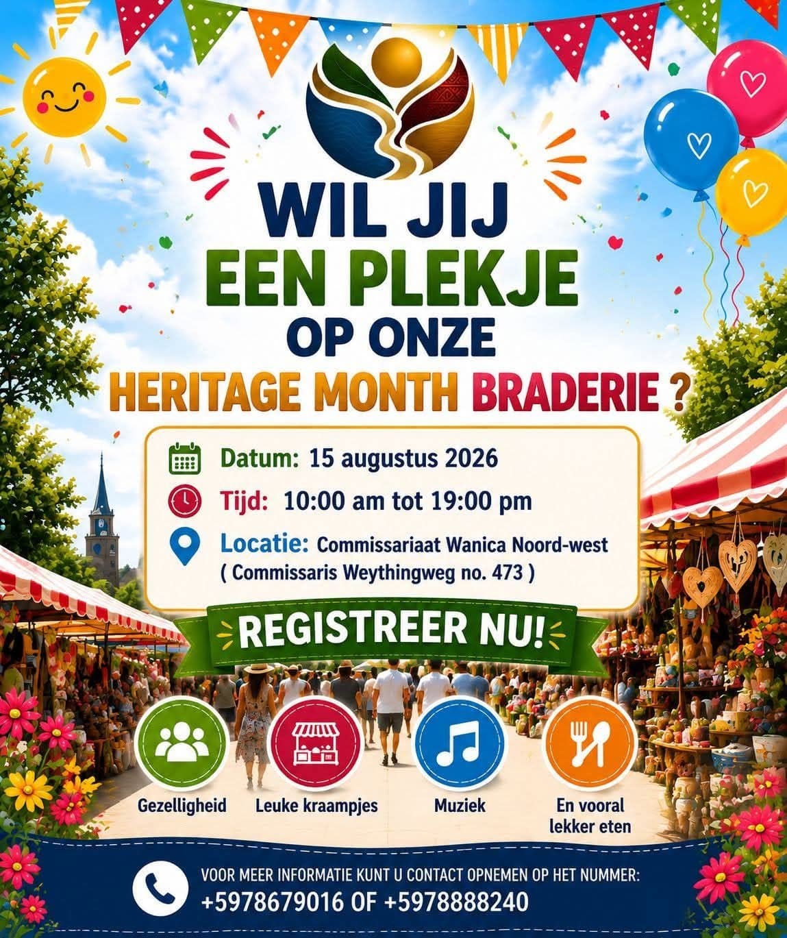 Bron: officiële flyers (KSK Commissariaat Wanica Noord-West)