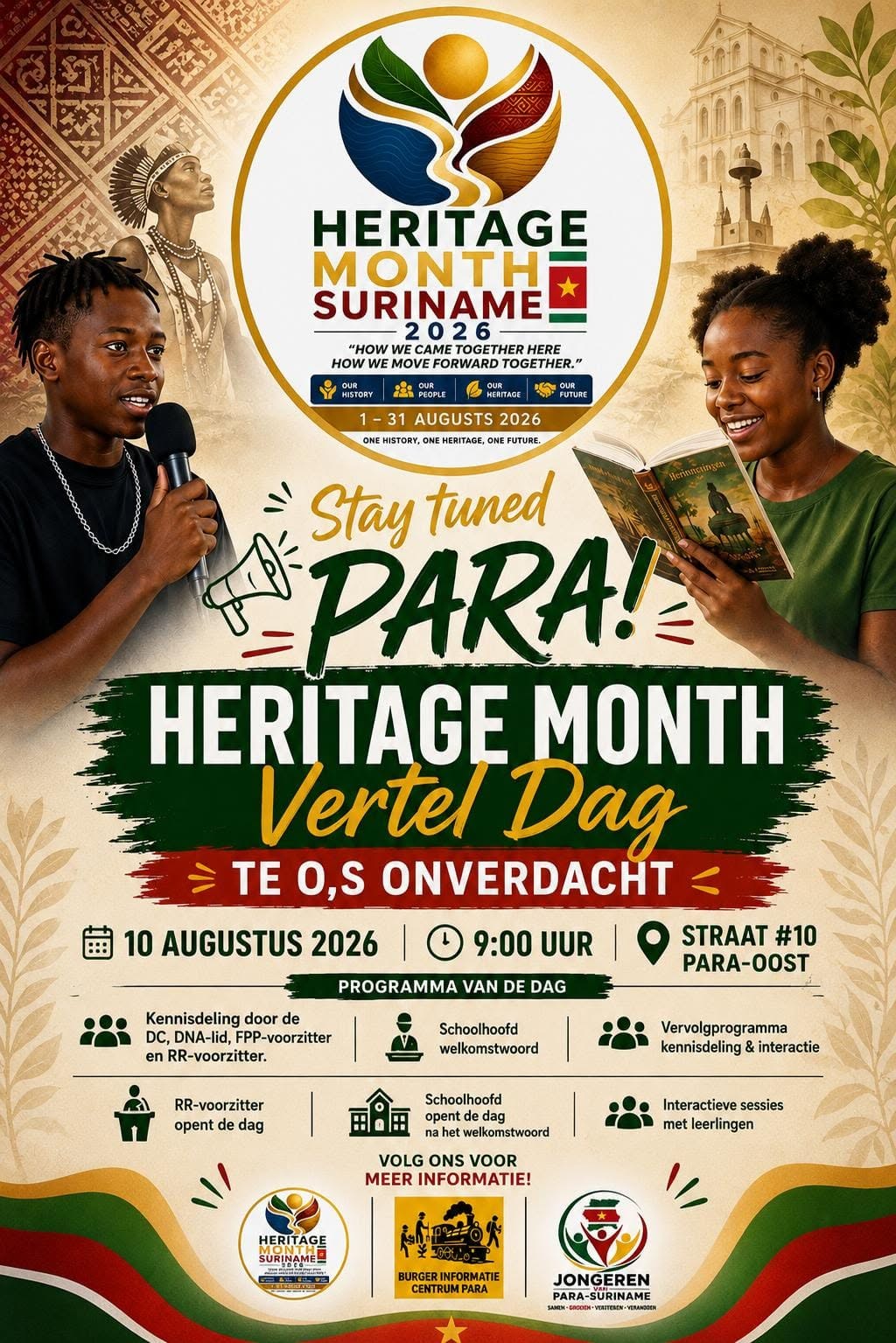 Bron: officiële flyer (Burger Informatie Centrum Para / Jongeren Para-Suriname)