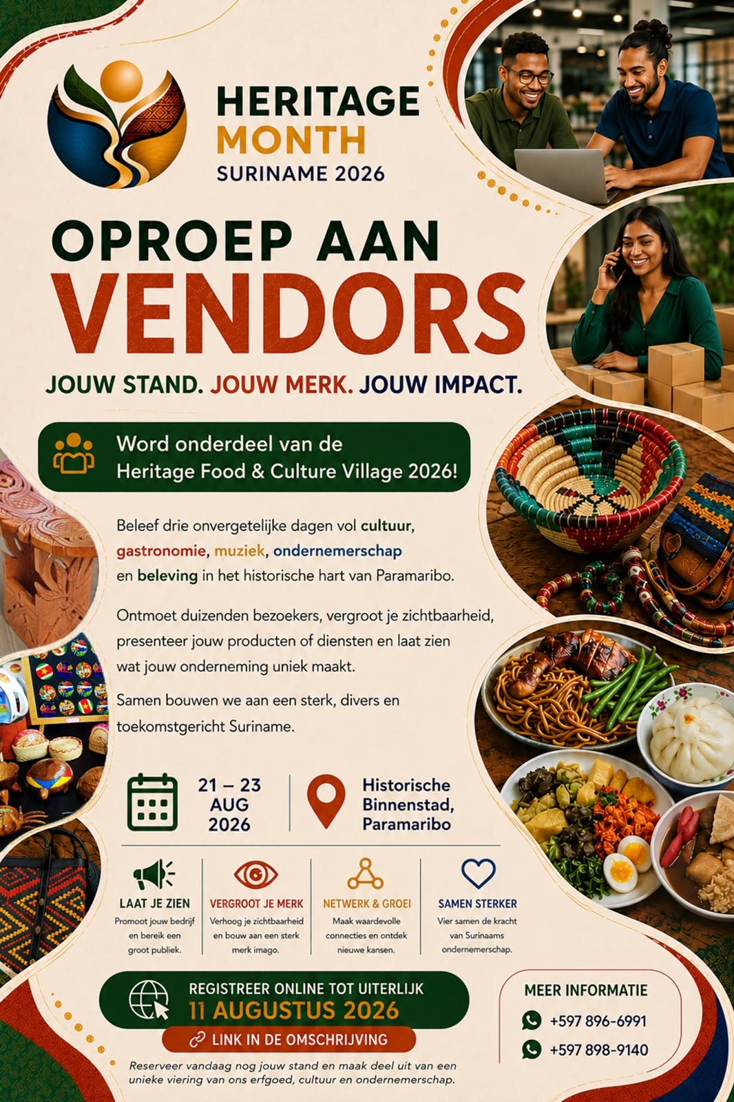 Bron: officiële flyers en oproep aan vendors (Heritage Month Suriname)