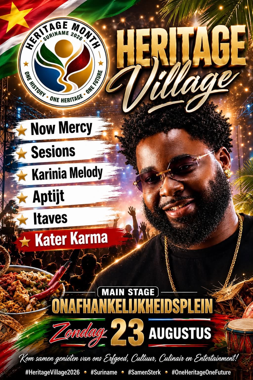 Bron: officiële flyers en oproep aan vendors (Heritage Month Suriname)